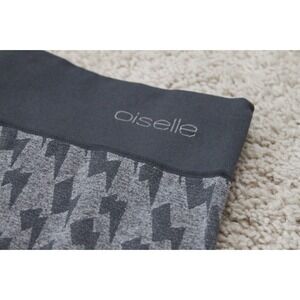 Oiselle Women's Lightning Bolt Gray Leggings Size Large